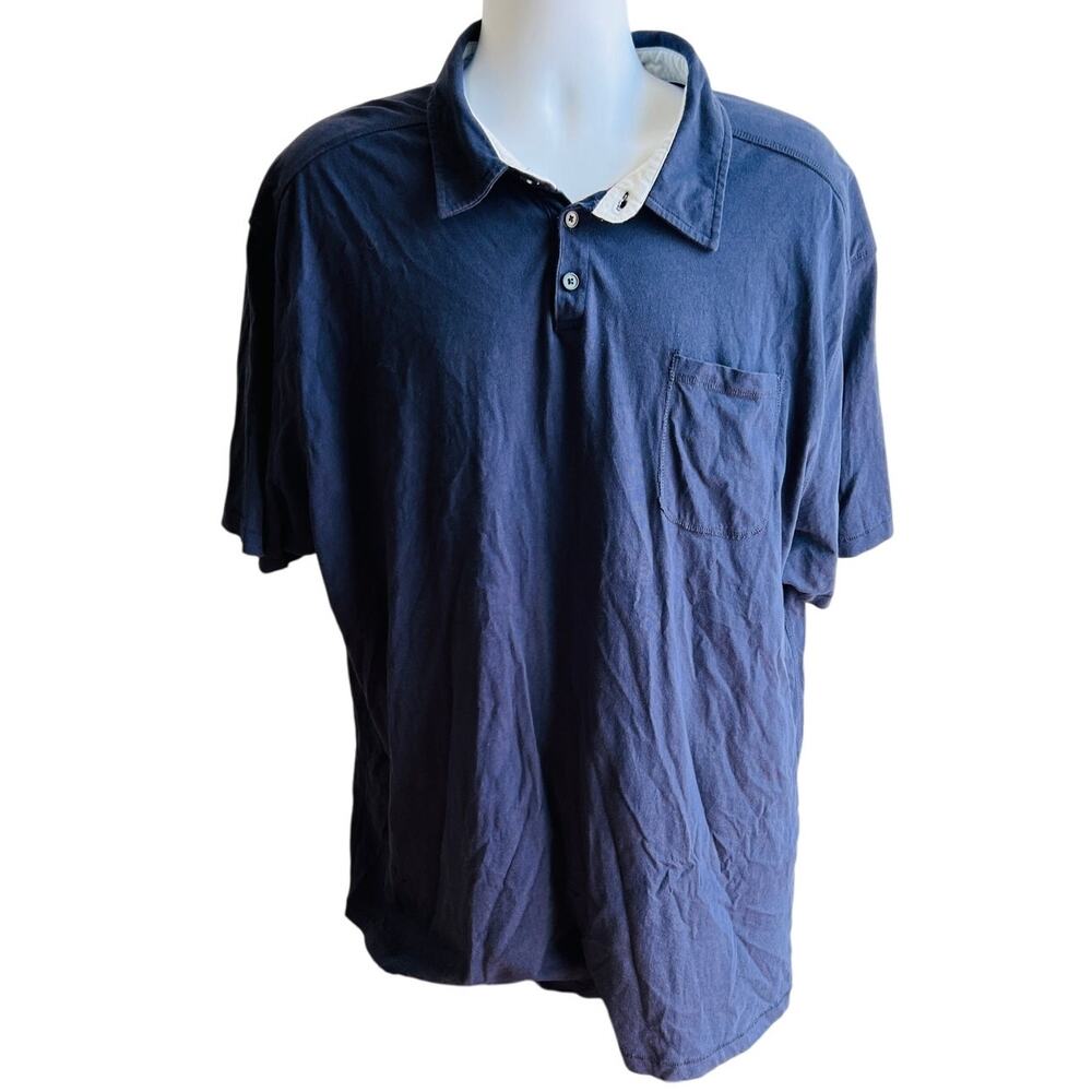 AX Polo Shirt XL Navy Blue Organic Cotton Essential Preppy Streetwear Basic